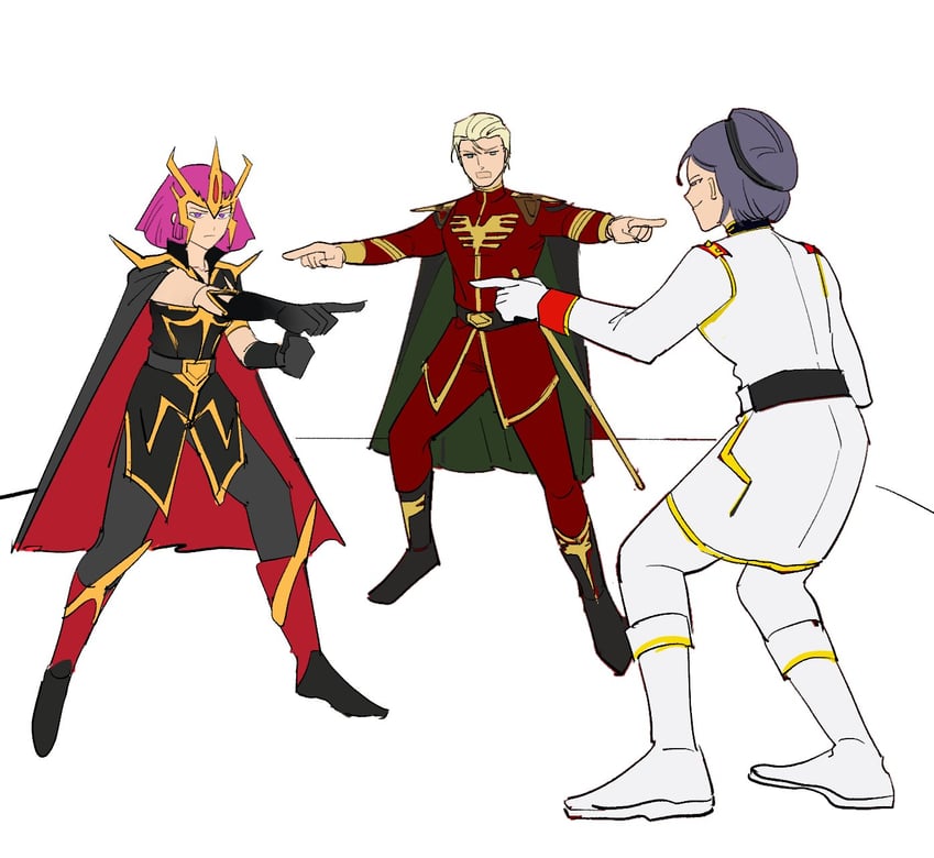 char aznable, haman karn, and paptimus scirocco (gundam and 5 more) drawn by nemmokar