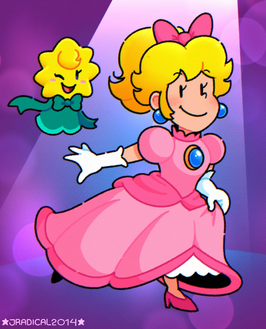 princess peach and stella (mario and 1 more) drawn by jradical2014