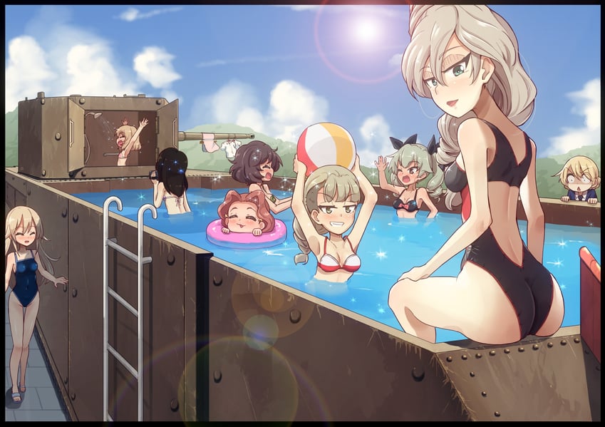darjeeling, anchovy, akiyama yukari, katyusha, nonna, and 4 more (girls und panzer and 1 more) drawn by jinguu_(4839ms)