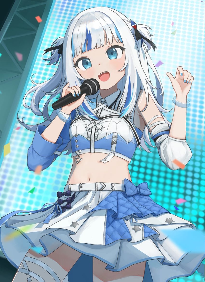 gawr gura (hololive and 1 more) drawn by quence_w