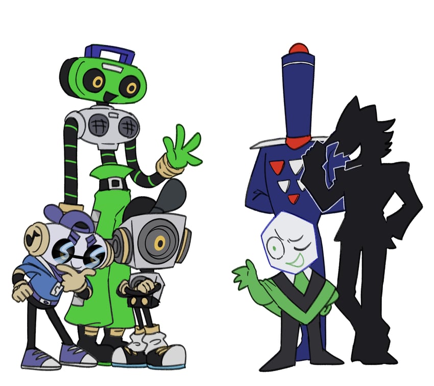 k k, shadowguy, sweet, cap'n, pippins, and 1 more (deltarune) drawn by inase_ak