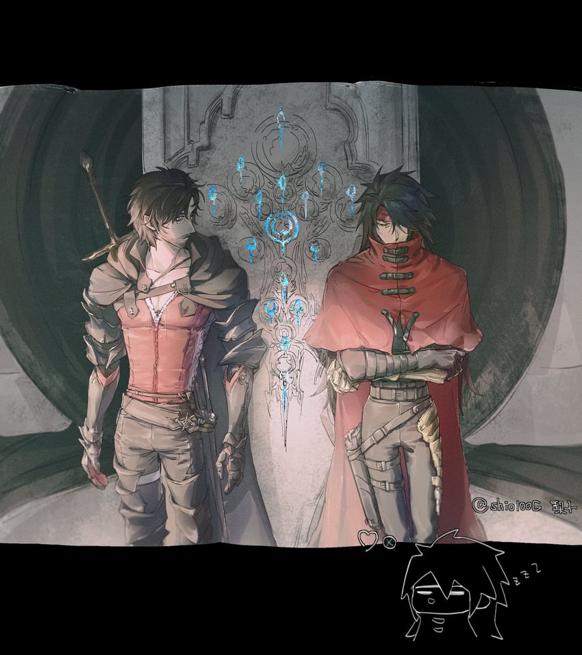 vincent valentine and clive rosfield (final fantasy and 4 more) drawn by lily_(shio1006)