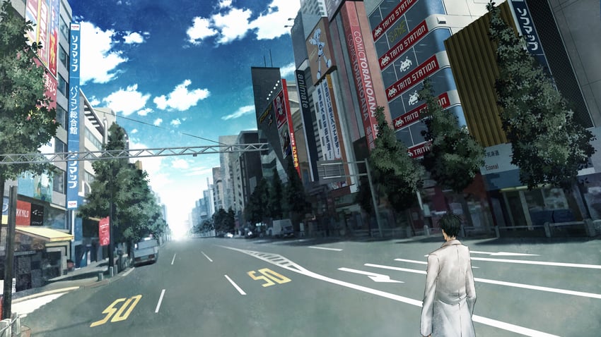 okabe rintarou (steins;gate and 1 more) drawn by huke