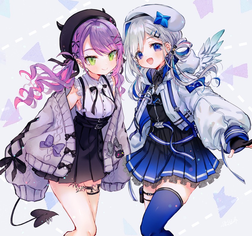 tokoyami towa and amane kanata (hololive) drawn by syukonbu