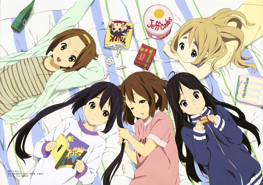 akiyama mio, nakano azusa, hirasawa yui, tainaka ritsu, and kotobuki tsumugi (k-on! and 1 more) drawn by horiguchi_yukiko