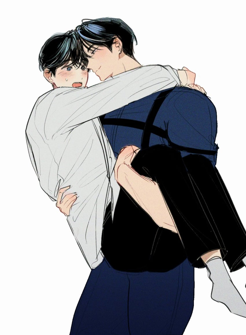 park moo-hyun and shin hae-ryang (eoduun badaui deungbul-i doeeo) drawn by seodae_7810