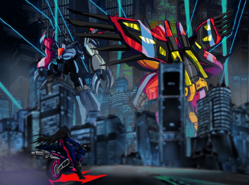 predaking and devil saturn 6 (transformers and 3 more) drawn by zakman-wahid