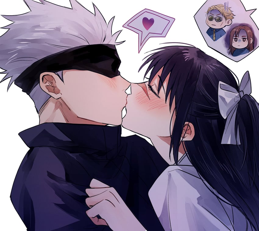 gojou satoru, nanami kento, ieiri shoko, and iori utahime (jujutsu kaisen) drawn by matchi_(ginger.8)