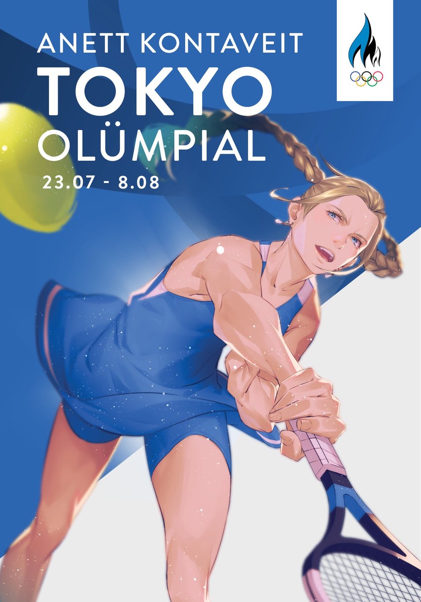 anett kontaveit (real life and 2 more) drawn by monq