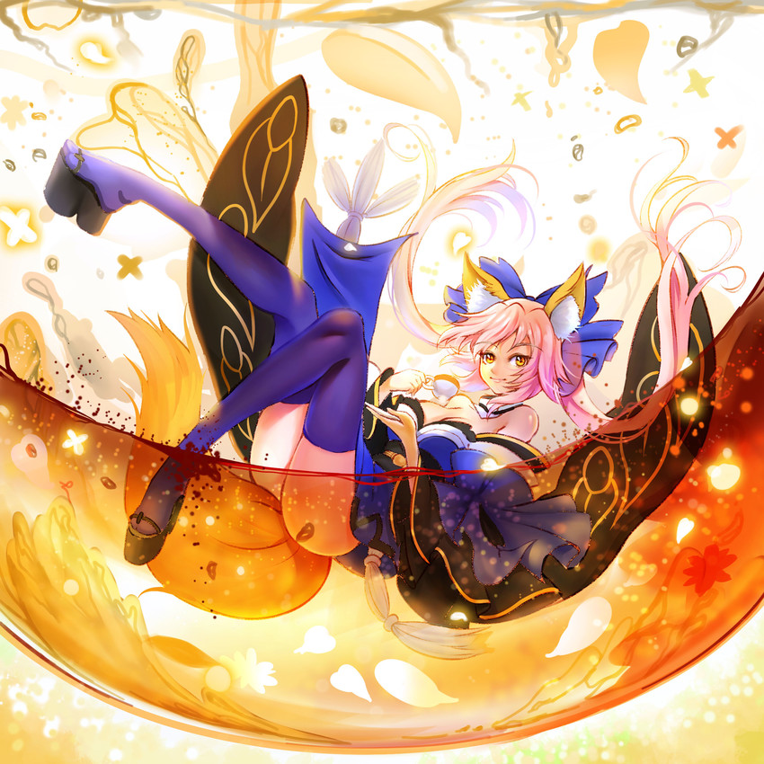 tamamo and tamamo no mae (fate and 2 more) drawn by mr._j.w