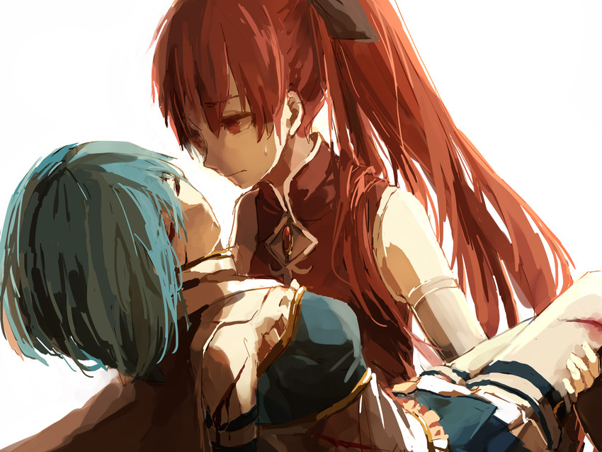 miki sayaka and sakura kyoko (mahou shoujo madoka magica) drawn by lemontea