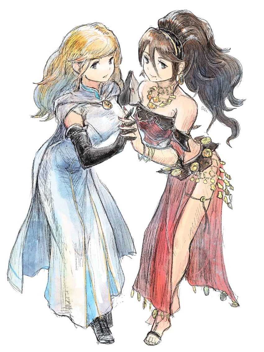 ophilia clement and primrose azelhart (octopath traveler and 1 more) drawn by qqqqqli