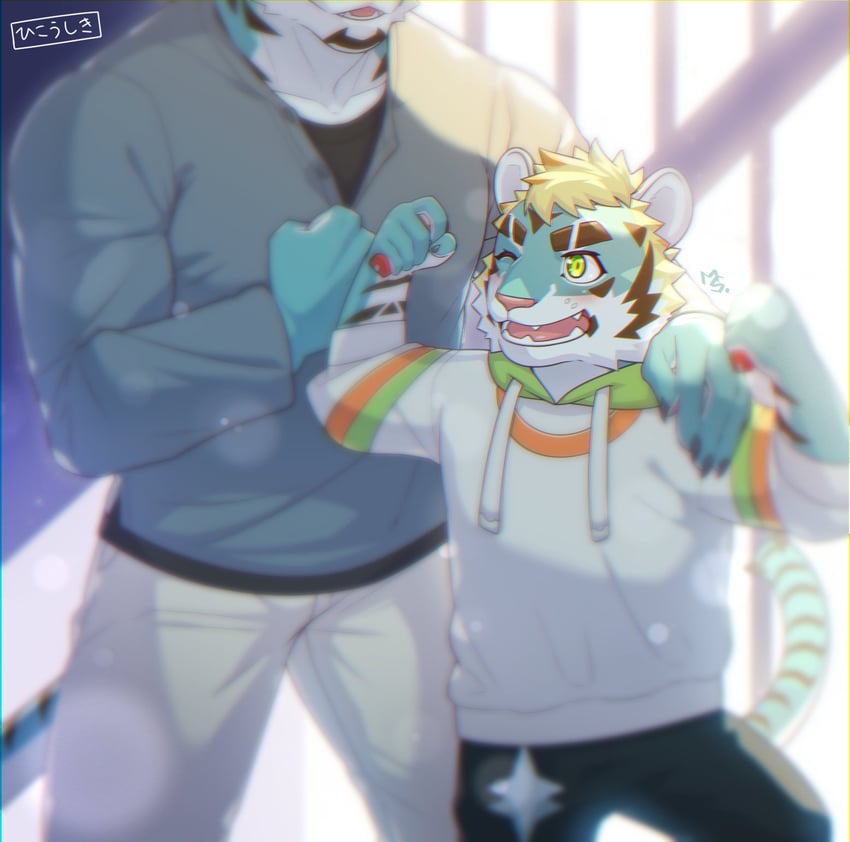 rexer and rexer's father (live a hero) drawn by musou_luf