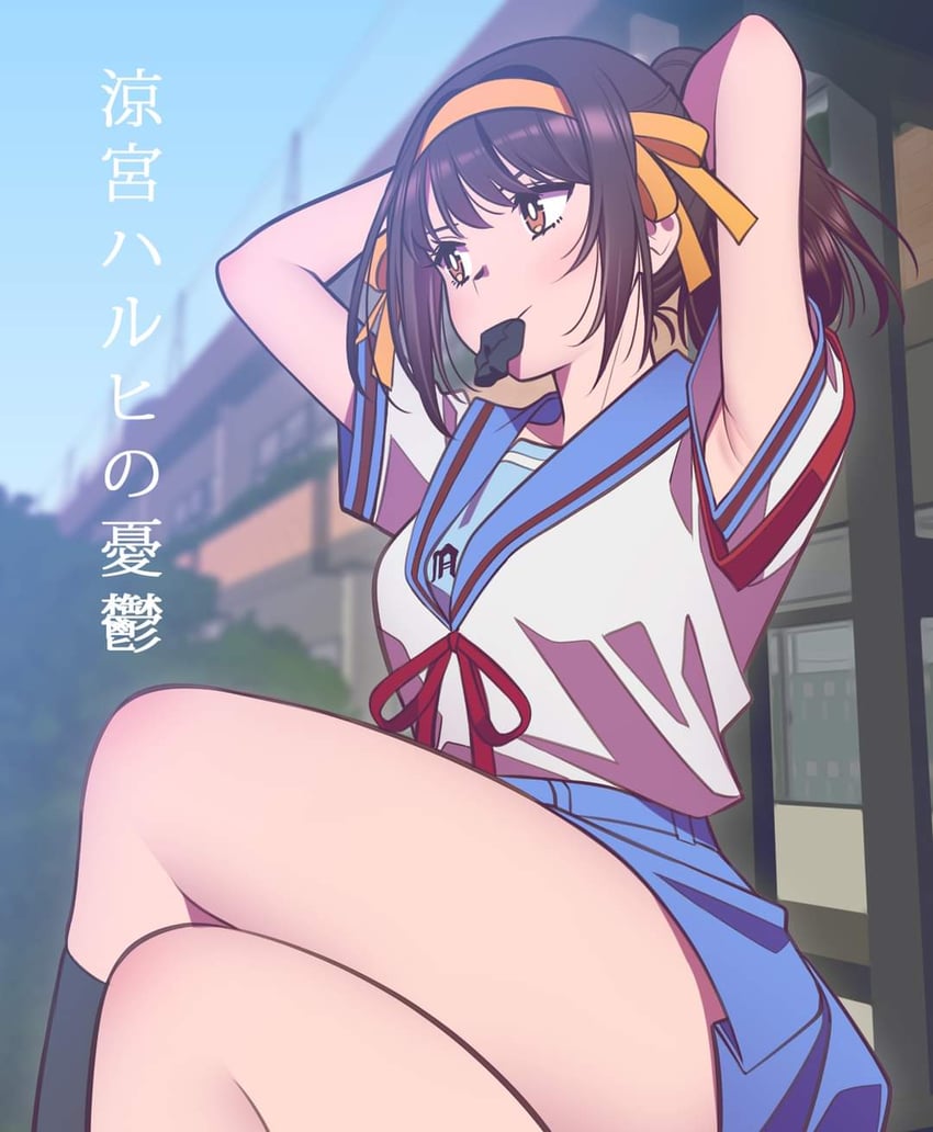 suzumiya haruhi (suzumiya haruhi no yuuutsu) drawn by andrian_januar_adilia