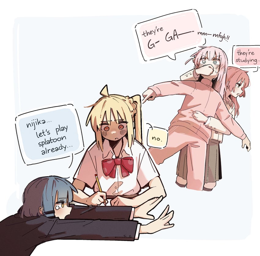 gotoh hitori, kita ikuyo, ijichi nijika, and yamada ryo (bocchi the rock!) drawn by machuuu68