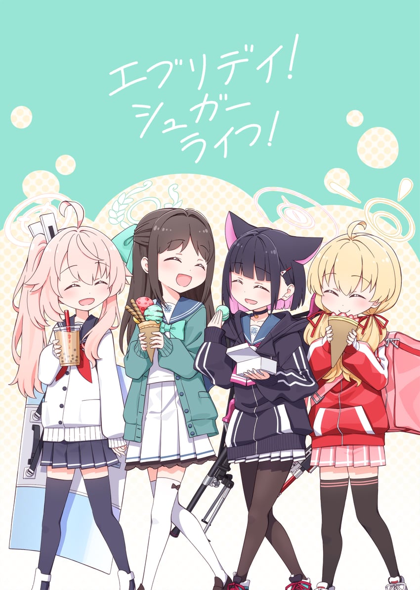 kazusa, natsu, yoshimi, and airi (blue archive) drawn by harada_(sansei_rain)