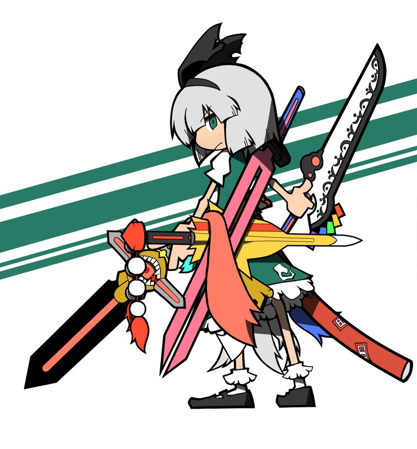 konpaku youmu, shameimaru aya, fujiwara no mokou, and hinanawi tenshi (touhou) drawn by yoshida_hideyuki
