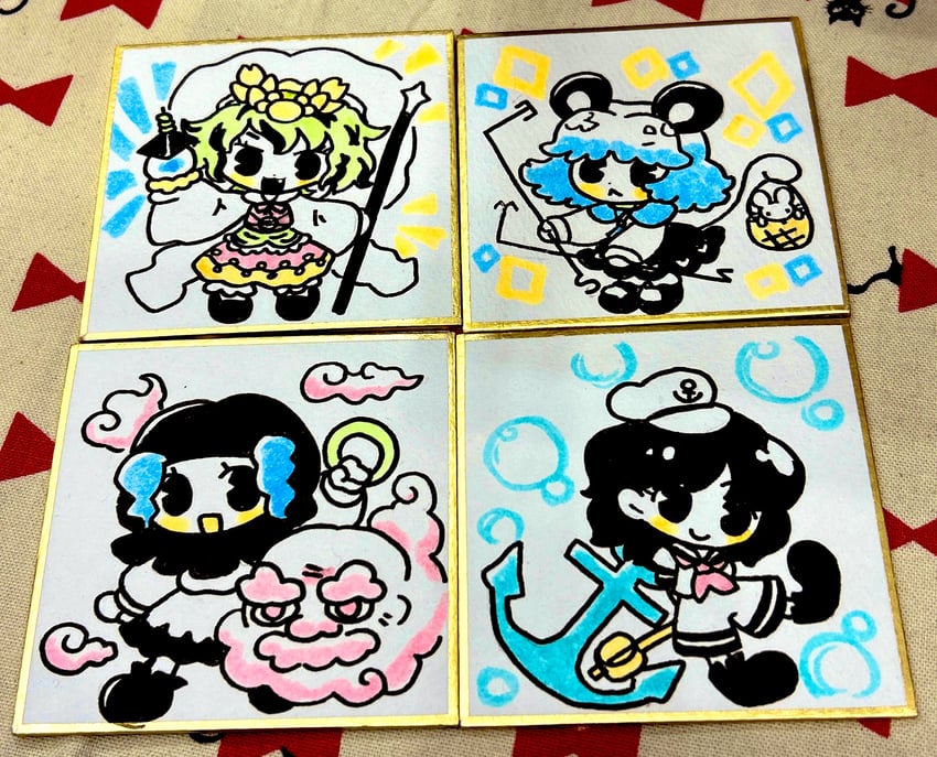 nazrin, toramaru shou, murasa minamitsu, kumoi ichirin, and unzan (touhou) drawn by souda_suisui