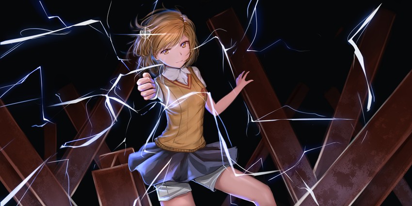 misaka mikoto (toaru majutsu no index and 1 more) drawn by huijin_zhi_ling