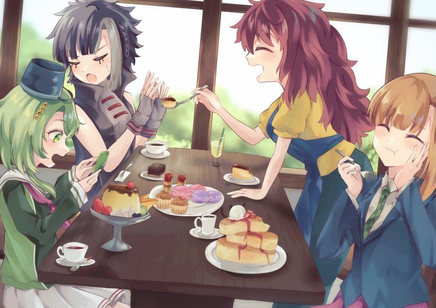 chidouin sara, kizuchi kanna, egokoro nao, and yabusame reko (kimi ga shine) drawn by pahenyon