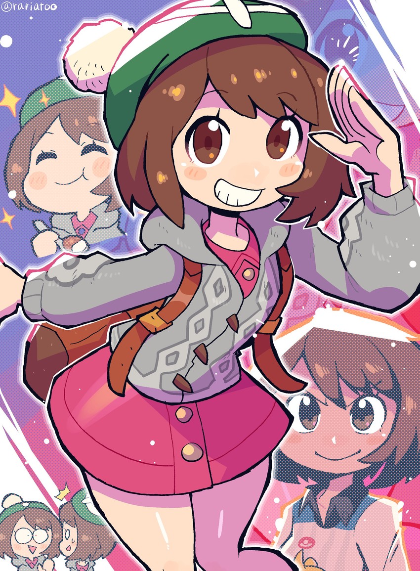 gloria (pokemon and 1 more) drawn by rariatto_(ganguri)