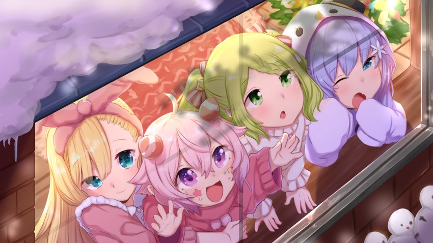 morinaka kazaki, mononobe alice, yuuki chihiro, and ushimi ichigo (nijisanji) drawn by utsusumi_kio