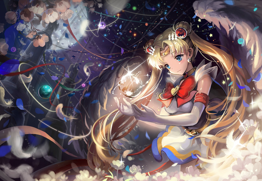 tsukino usagi, sailor moon, and super sailor moon (bishoujo senshi sailor moon) drawn by saya_(mychristian2)