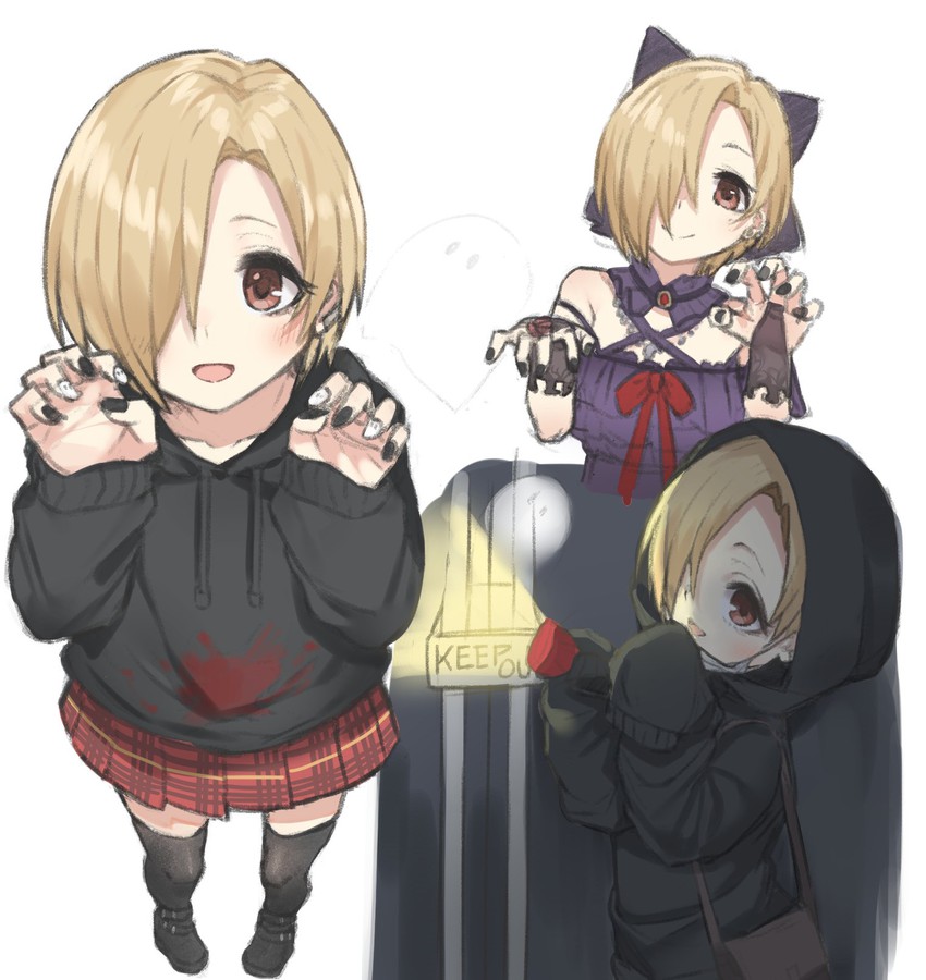 shirasaka koume (idolmaster and 2 more) drawn by applepie_(12711019)