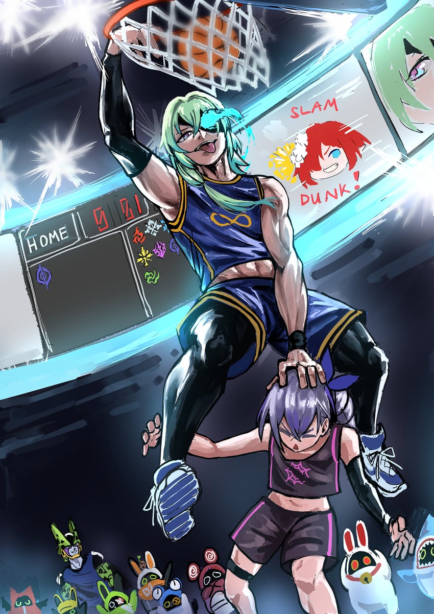 silver wolf, eous, anaxa, amillion, tribbie, and 8 more (honkai and 5 more) drawn by redactedseed