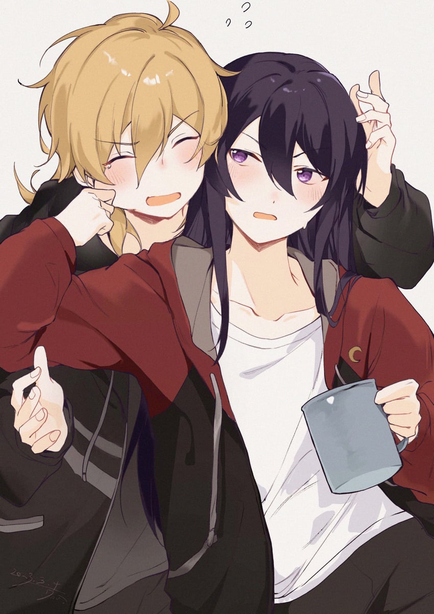 kanzaki souma and hakaze kaoru (ensemble stars!) drawn by doui