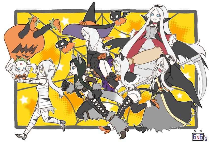 wo-class aircraft carrier, ta-class battleship, ru-class battleship, death, ne-class heavy cruiser, and 4 more (kantai collection) drawn by munmu-san
