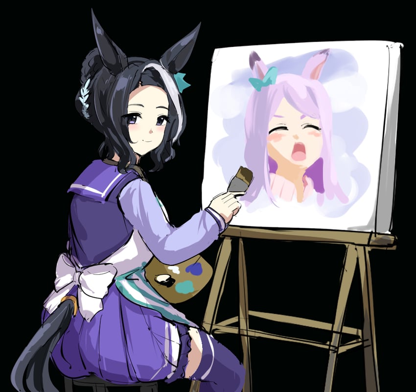 mejiro mcqueen and mejiro ramonu (umamusume and 1 more) drawn by tenten_(chan4545)