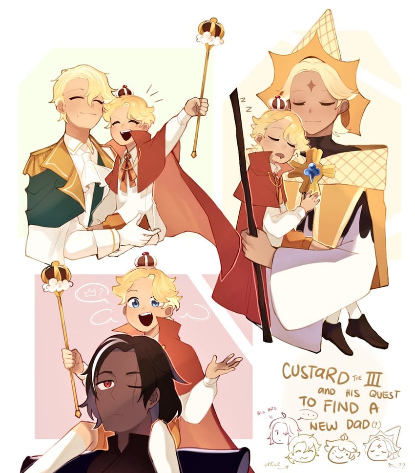 pure vanilla cookie, dark choco cookie, custard cookie iii, and clotted cream cookie (cookie run and 1 more) drawn by kisekiii_25