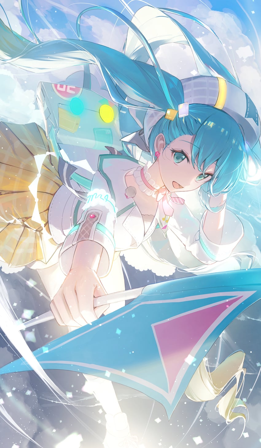 hatsune miku and magical mirai miku (vocaloid and 1 more) drawn by kamatoyu