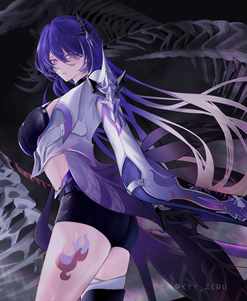 acheron (honkai and 1 more) drawn by kyy_zeru