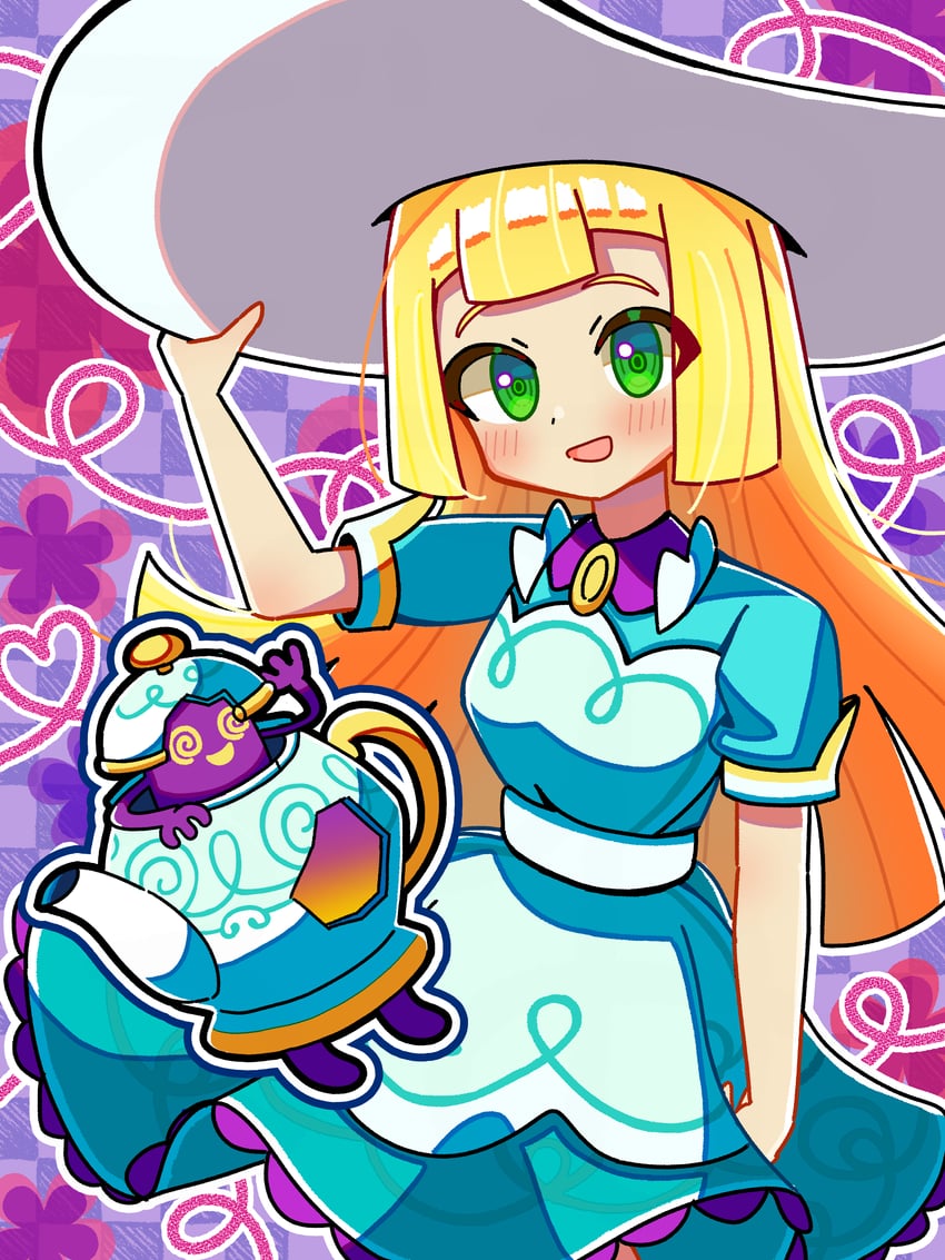 lillie and polteageist (pokemon and 1 more) drawn by dekasurume