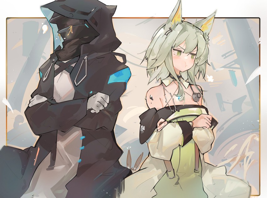doctor, amiya, and kal'tsit (arknights) drawn by mikozin