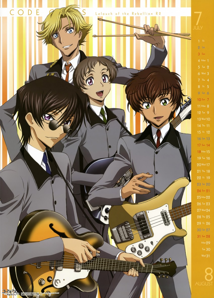 lelouch vi britannia, kururugi suzaku, rolo lamperouge, and gino weinberg (code geass and 1 more) drawn by nakatani_seiichi