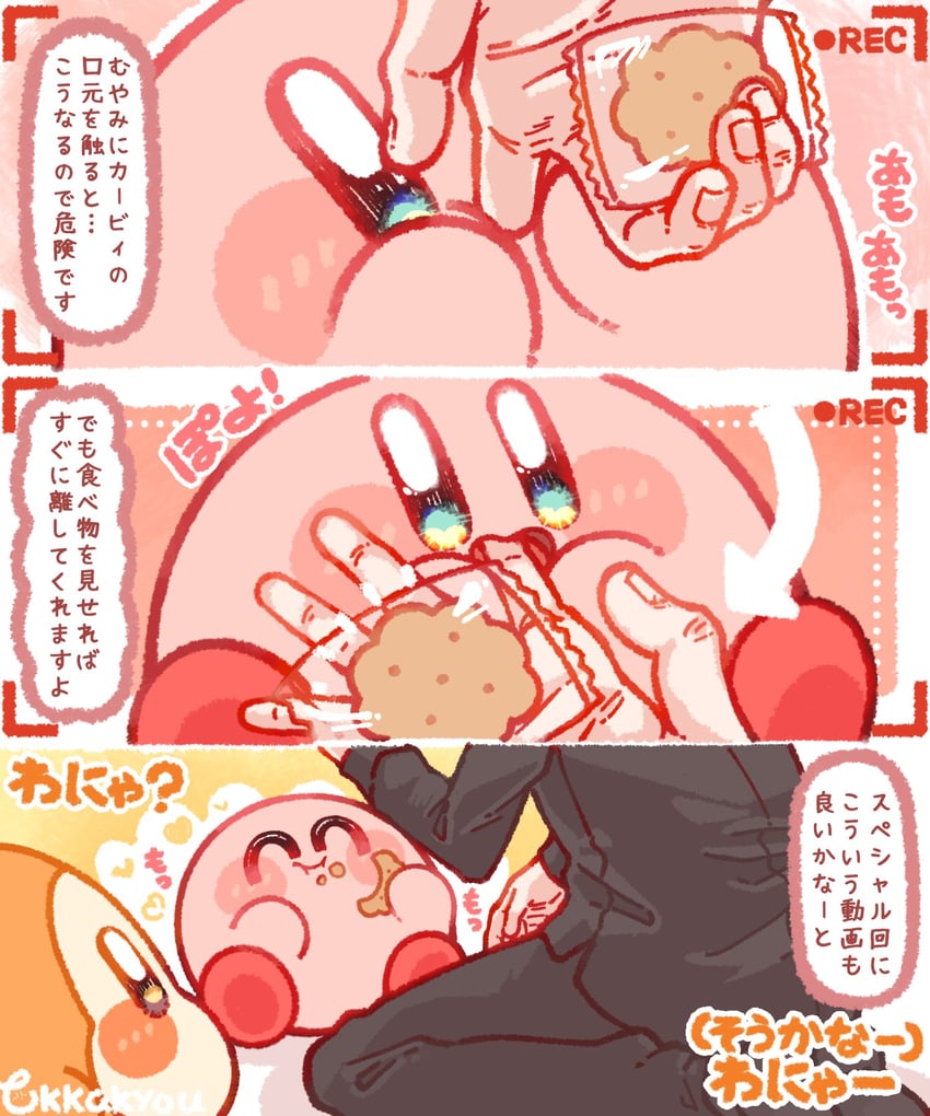kirby, waddle dee, and sakurai masahiro (real life and 1 more) drawn by tokkakyou
