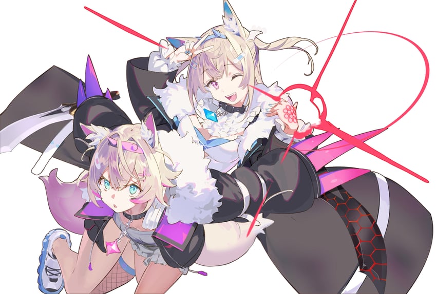 fuwawa abyssgard and mococo abyssgard (fate and 3 more) drawn by pako_(pakosun)