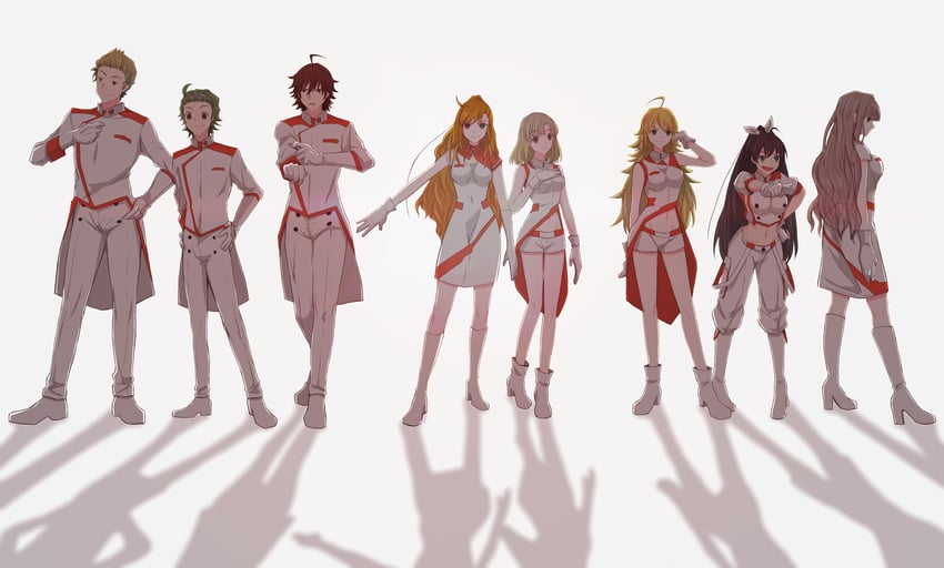 hoshii miki, shijou takane, ganaha hibiki, amagase touma, mitarai shouta, and 3 more (idolmaster and 9 more) drawn by pinnmoku