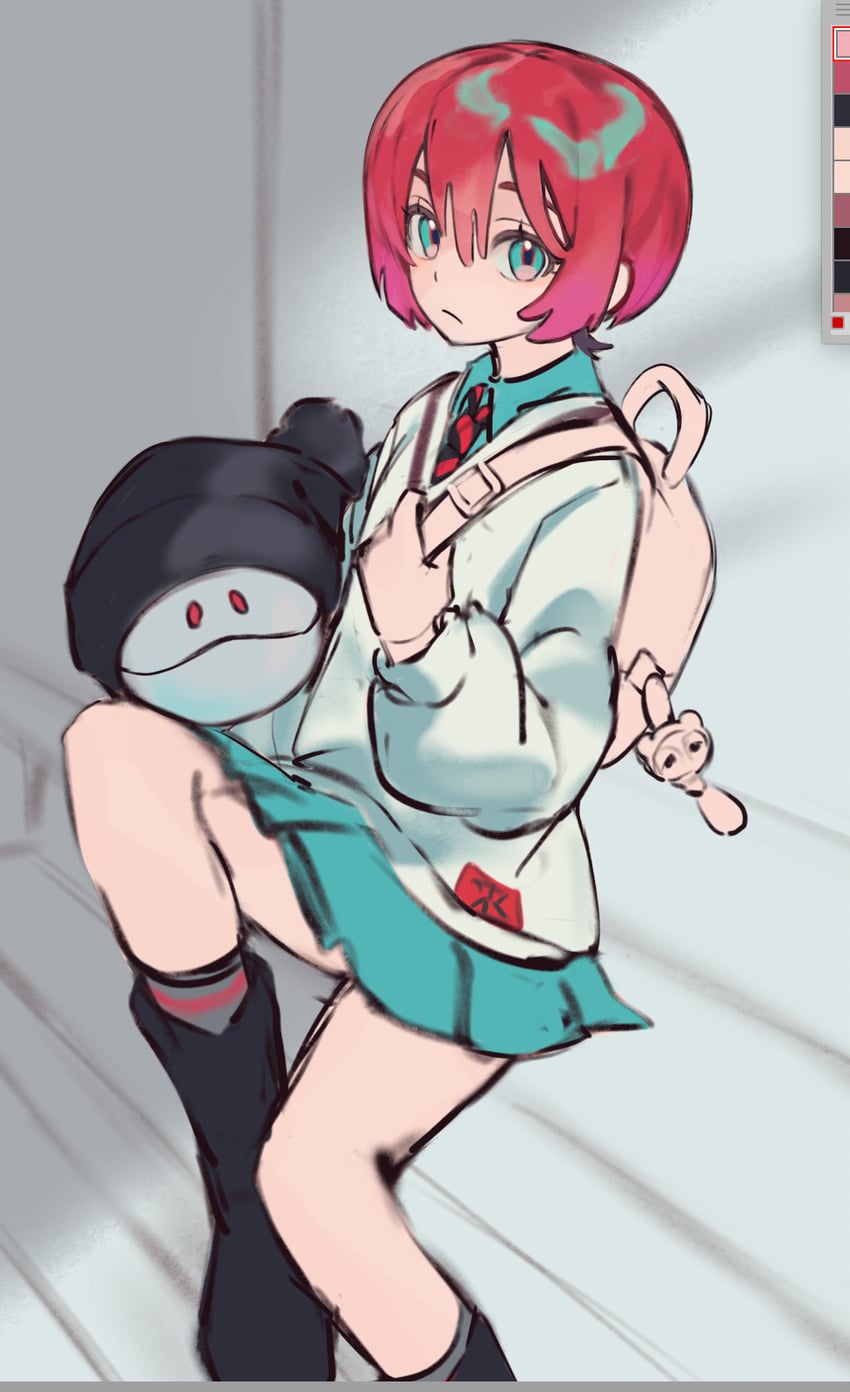 amate yuzuriha and haro (gundam and 1 more) drawn by asatte_3z