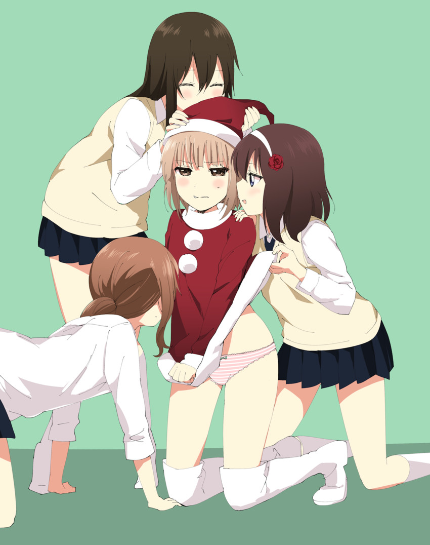 oomuro nadeshiko, miwa ai, yaeno miho, and sonokawa megumi (yuruyuri and 1 more) drawn by kamiki_uutarou