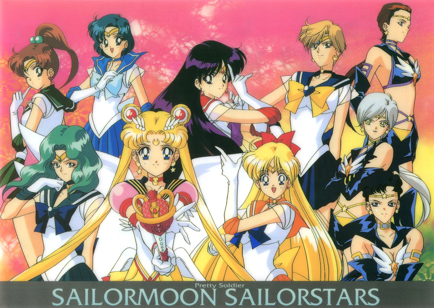 tsukino usagi, sailor moon, mizuno ami, aino minako, hino rei, and 22 more (bishoujo senshi sailor moon and 1 more) drawn by tamegai_katsumi