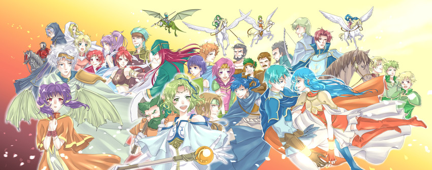 eirika, ephraim, myrrh, tana, lute, and 28 more (fire emblem and 1 more) drawn by ichino_tomizuki