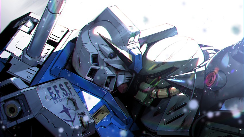 gundam alex and zaku ii fz kai (gundam and 1 more) drawn by kuri_giepi
