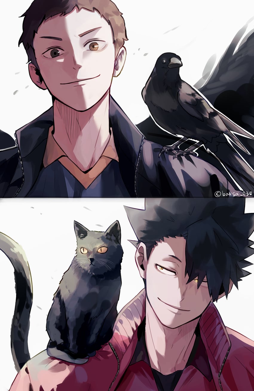 kuroo tetsurou and sawamura daichi (haikyuu!!) drawn by baksa_030