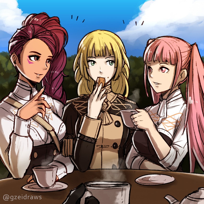 hilda valentine goneril, ingrid brandl galatea, and petra macneary (fire emblem and 1 more) drawn by gzei