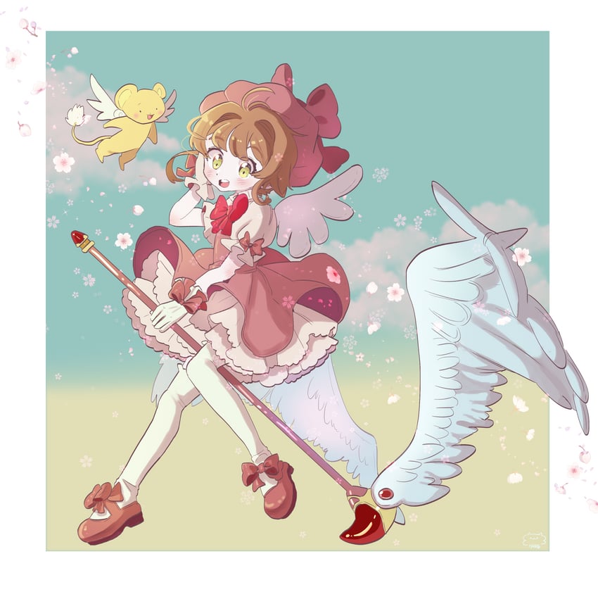kinomoto sakura and kero (cardcaptor sakura) drawn by hareeangkki