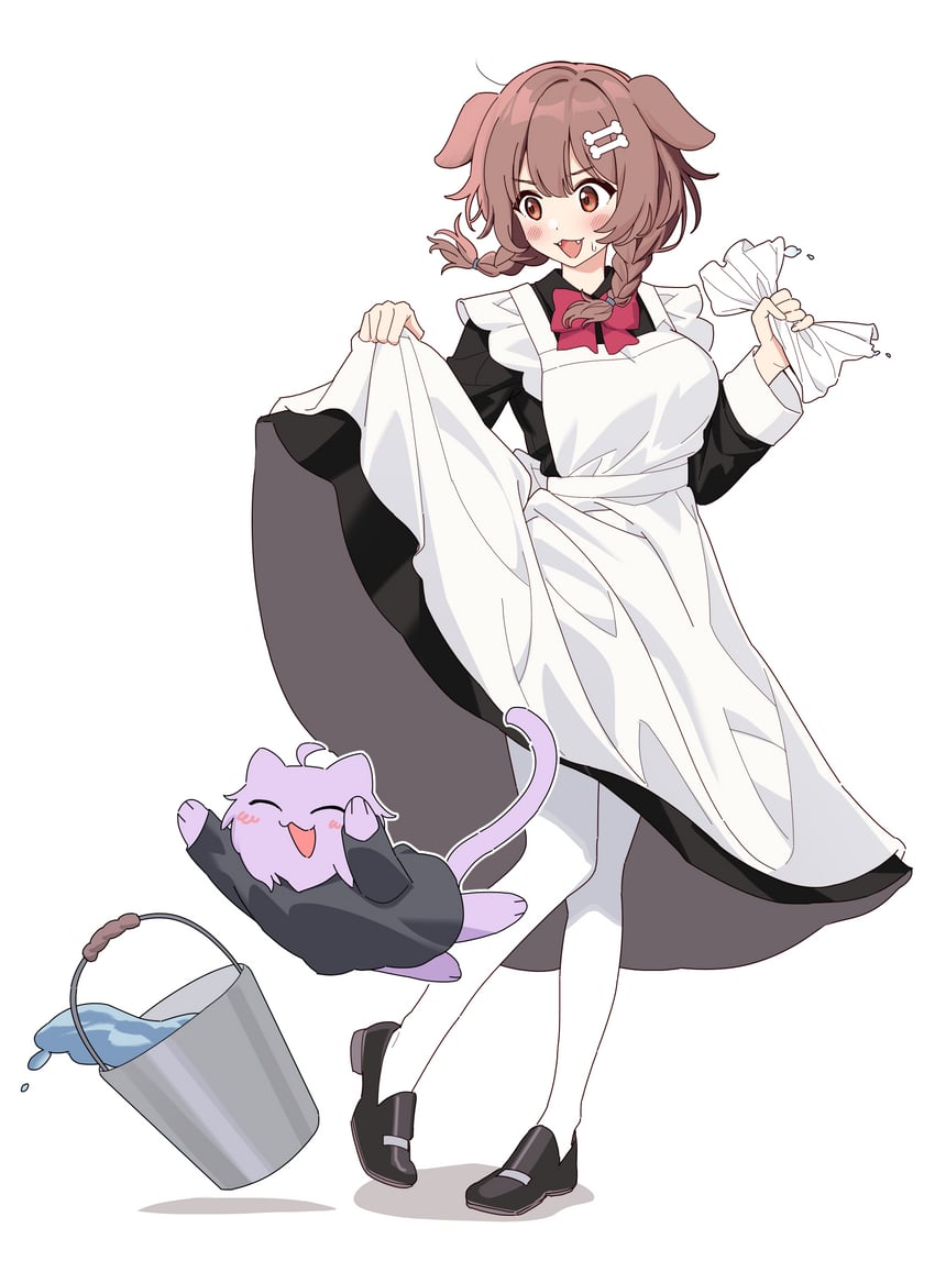 nekomata okayu and inugami korone (hololive) drawn by 14_(vision5032)